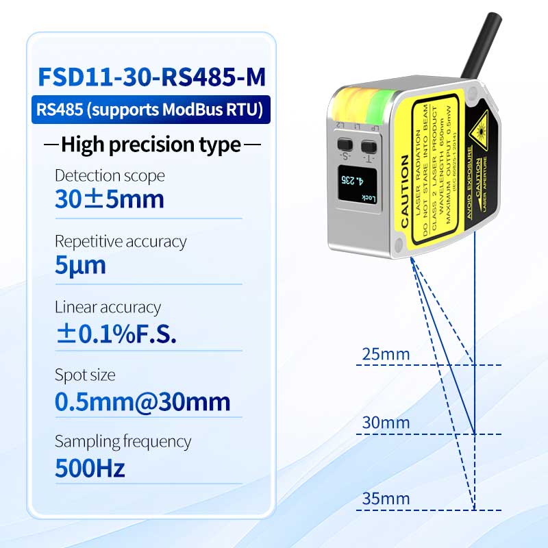 FSD11-30-RS485-M Højpræcision 0,01 mm laserafstandssensor